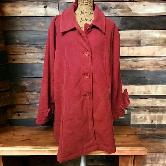 Roaman's Plush Fleece Jacket in Mauve Size 3X - Picture 1 of 11